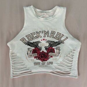 Studio White Rock 'N Roll Retro Crop Top